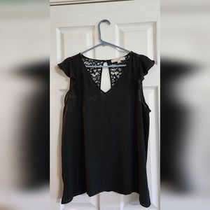 Shear Black Lace Top